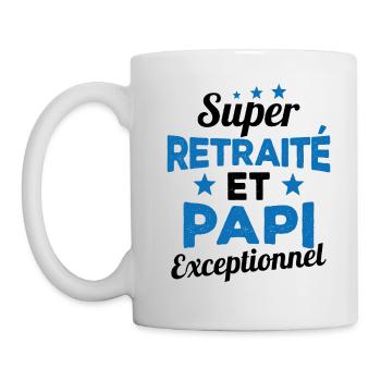 Super Retraité et Papi Exceptionnel Humour Cadeau - Mug blanc - blanc - Gauche