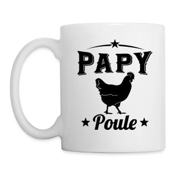 Papy Poule Humour Cadeau Grand Père - Mug blanc - blanc - Gauche