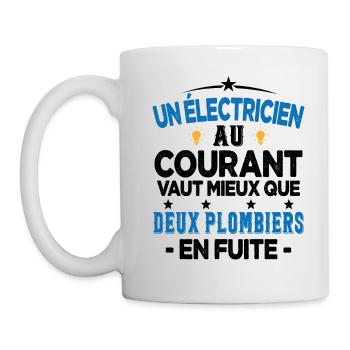 Homme Humour Papa Electricien électricien Cadeau - Mug blanc - blanc - Gauche