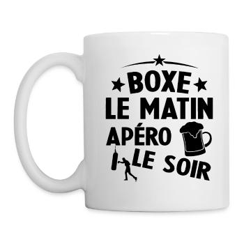 Boxe Le Matin Et Apéro Le Soir Boxing Sport - Mug blanc - blanc - Gauche