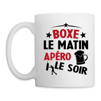 Boxe Le Matin Et Apéro Le Soir Boxing Sport - Mug blanc - blanc - Gauche