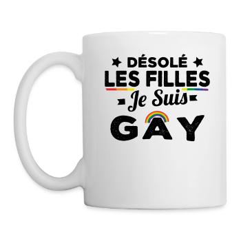 Désolé Les Filles Je Suis Gay LGBT Gaypride - Mug blanc - blanc - Gauche