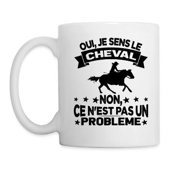 Oui Je Sens Le Cheval non ce n est pas un problème - Mug blanc - blanc - Gauche