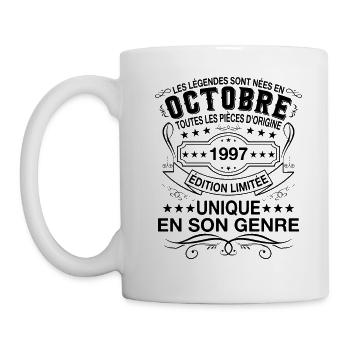 Les légendes sont nées en Octobre 1997 Cadeau - Mug blanc - blanc - Gauche