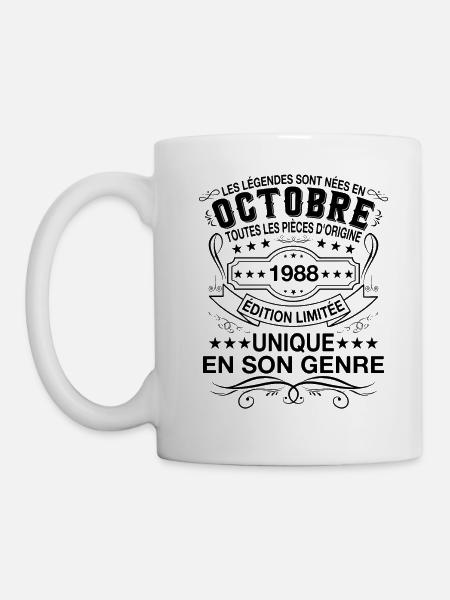 Les légendes sont nées en Octobre 1988 Cadeau - Mug blanc - blanc