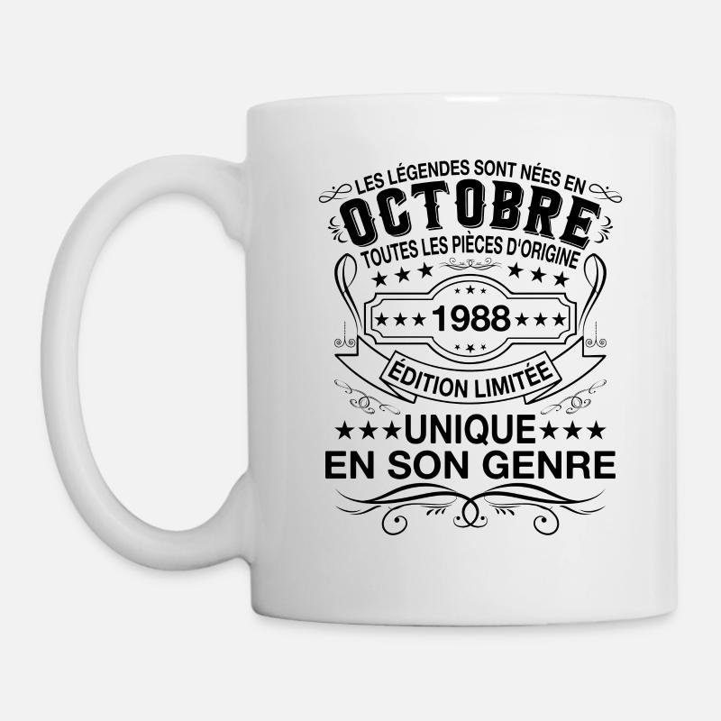 Les légendes sont nées en Octobre 1988 Cadeau - Mug blanc - blanc