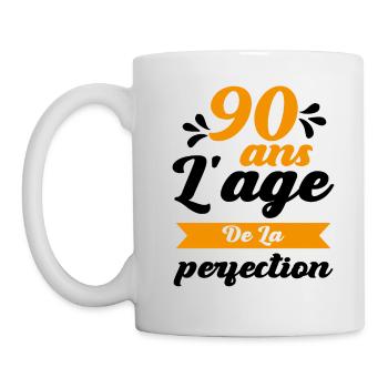 Anniversaire 90 ans - 90 Ans âge de la perfection - Mug blanc - blanc - Gauche