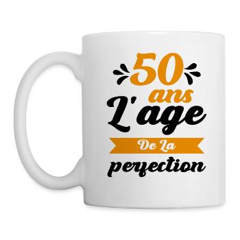 50 Ans Anniversaire 50 ans l'age de la perfection - Mug blanc - blanc - Gauche