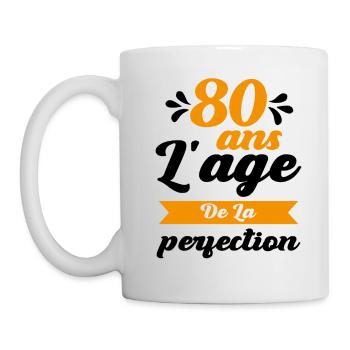 80 Ans Anniversaire 80 ans l'age de la perfection - Mug blanc - blanc - Gauche