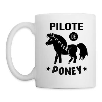 Pilote De Poney Humour Cadeau Équitation Cavalière - Mug blanc - blanc - Gauche