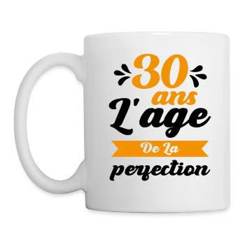 30 ans Anniversaire 30 Ans l'age de la perfection - Mug blanc - blanc - Gauche