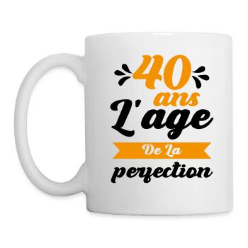 40 ans Anniversaire 40 ans l'age de la perfection - Mug blanc - blanc - Gauche