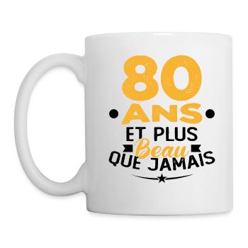 80 Ans et plus beau que jamais - Mug blanc - blanc - Gauche