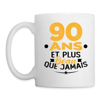90 Ans et plus beau que jamais - Mug blanc - blanc - Gauche