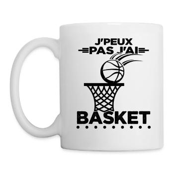 J'Peux pas j'ai Basket Idée Joueur BasketBall - Mug blanc - blanc - Gauche