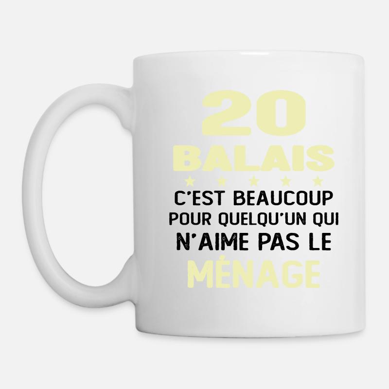 20 balais Drôle Cadeau Anniversaire 20 ans - Mug blanc - blanc