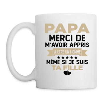 Homme Papa Fête Des Père Humour Cadeau Papa - Mug blanc - blanc - Gauche