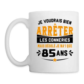 Je Voudrais Bien 85 Ans Humour Cadeau - Mug blanc - blanc - Gauche