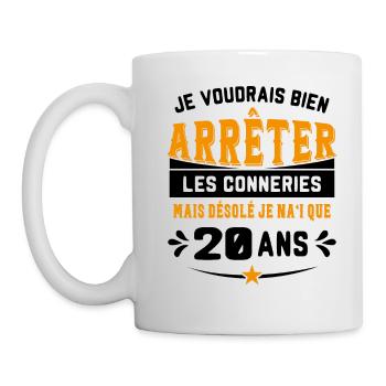 Je Voudrais Bien 20 Ans Humour Cadeau - Mug blanc - blanc - Gauche