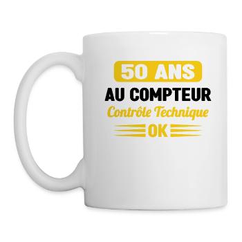 50 Ans Au Compteur Humour 50eme Anniversaire - Mug blanc - blanc - Gauche