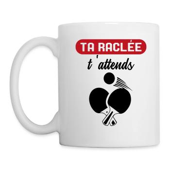 Ta Raclée T'Attends Ping-Pong Pongiste - Mug blanc - blanc - Gauche
