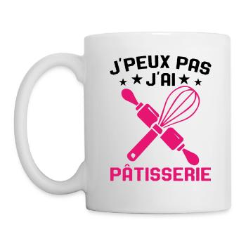 Je Peux Pas J'ai Pâtisserie Cadeau Passionnées - Mug blanc - blanc - Gauche