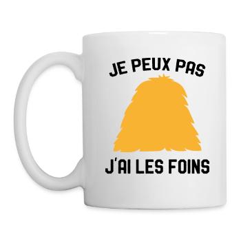 Je Peux Pas J'ai Les Foins Humour Agriculteur - Mug blanc - blanc - Gauche