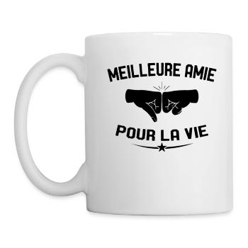 Meilleure Amie Pour La Vie Cadeau Anniversaire - Mug blanc - blanc - Gauche