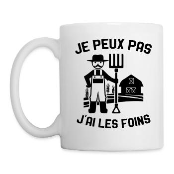 Je Peux Pas J'ai Les Foins Cadeau Agriculteur - Mug blanc - blanc - Gauche