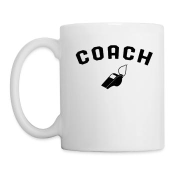 Trainer mit Whistle Geschenkidee Funny Coach - Tasse - Weiß - Links