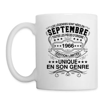 Les légendes sont nées en Septembre 1966 Cadeau - Mug blanc - blanc - Gauche