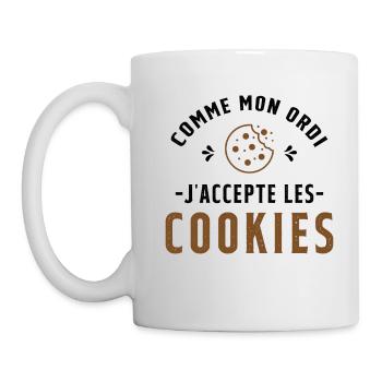 Cadeau humoristique original Accepte les cookies - Mug blanc - blanc - Gauche