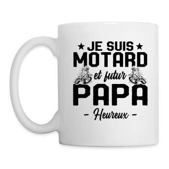 Je suis Motard et Futur Papa Cadeau - Mug blanc - blanc - Gauche
