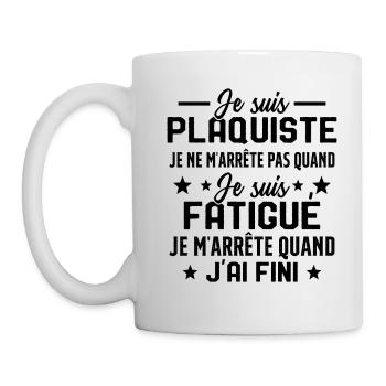 Plaquiste Pas Fatigué Idée Cadeau Plâtrier Humour - Mug blanc - blanc - Gauche