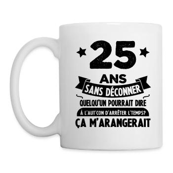 25 Ans anniversaire 25 anniversaire cadeau 25 ans - Mug blanc - blanc - Gauche