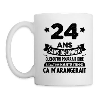 24 Ans anniversaire 24 anniversaire cadeau 24 ans - Mug blanc - blanc - Gauche