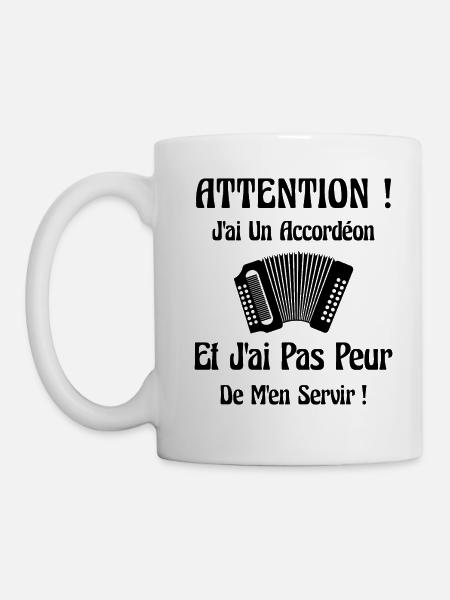 Idée Cadeau Humour Accordéon Joueur Musique - Mug blanc - blanc