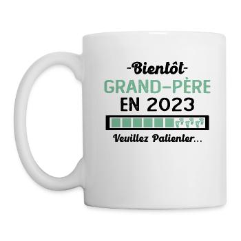 Bientôt Grand Père 2023 Cadeau Papy - Mug blanc - blanc - Gauche