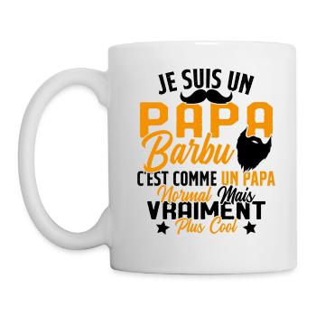 Papa Barbu Humour Cadeau Fête des Pères - Mug blanc - blanc - Gauche