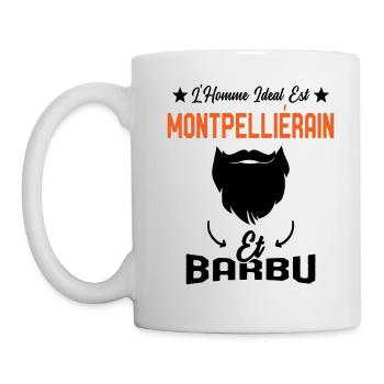 L'homme idéal est Montpelliérain et Barbu Humour - Mug blanc - blanc - Gauche