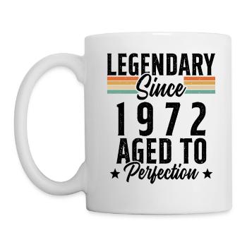 Legendär seit 1972 Geschenk - Tasse - Weiß - Links