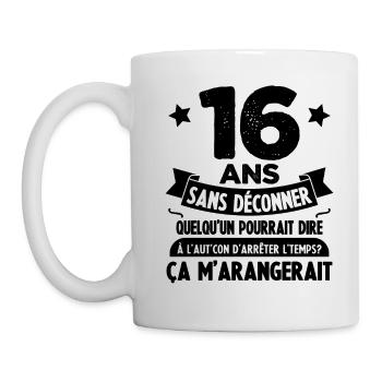 16 ans anniversaire 16 anniversaire cadeau 16 ans - Mug blanc - blanc - Gauche