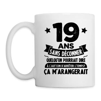 19 ans anniversaire 19 anniversaire cadeau 19 ans - Mug blanc - blanc - Gauche