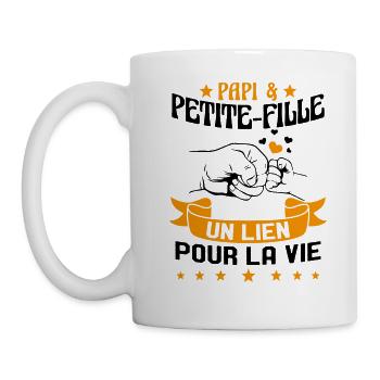 Papi & Petite Fille Grand Père Papy Cadeau - Mug blanc - blanc - Gauche