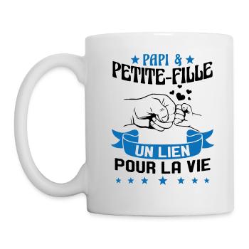 Papi & Petite Fille Grand Père Papy Cadeau - Mug blanc - blanc - Gauche