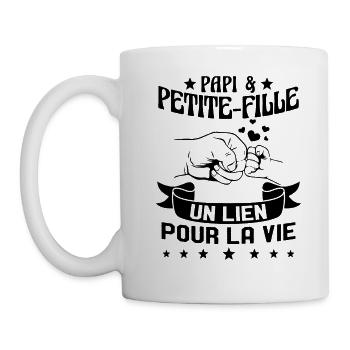 Papi & Petite Fille Grand Père Papy Cadeau - Mug blanc - blanc - Gauche