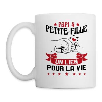 Papi & Petite Fille Grand Père Papy Cadeau - Mug blanc - blanc - Gauche