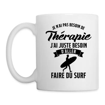 Surf Femme Homme Surfeur Thérapie Surf cadeau - Mug blanc - blanc - Gauche