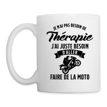 Motarde Besoin de faire de la Moto Humour Cadeau - Mug blanc - blanc - Gauche