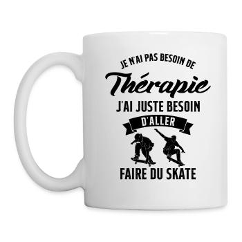 Skate Homme Skater Cadeau Skateboard Thérapie - Mug blanc - blanc - Gauche